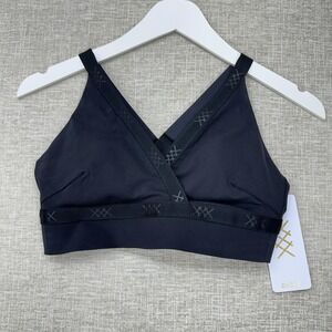 Rhone Bra Womens Small Black Banded Hi-Form V Neck Crossback Medium Support